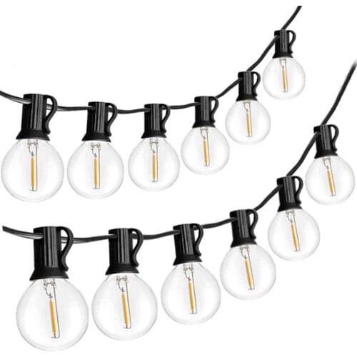 G40 Led String Lights 25Ft 25PCS Vintage LED Bulb Outdoor Globe Christmas Fairy Light String Garland for Backyard Patio Decor