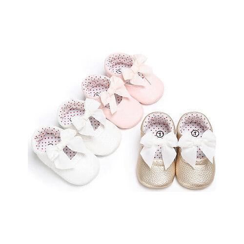 Citgeett Fashion Cute Infant Baby Girls Princess Soft Sole PU Leather Boy Girl Toddler Bowknot Prewalker Shoes
