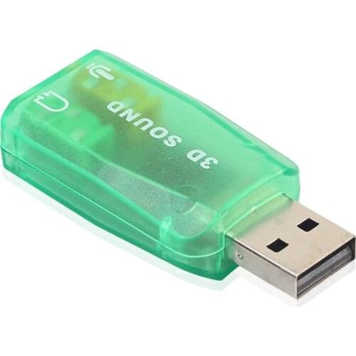 USB Audio Adapter, External Adapter Sound Card with Speaker Headphone and Microphone Jack for USB Audio Device