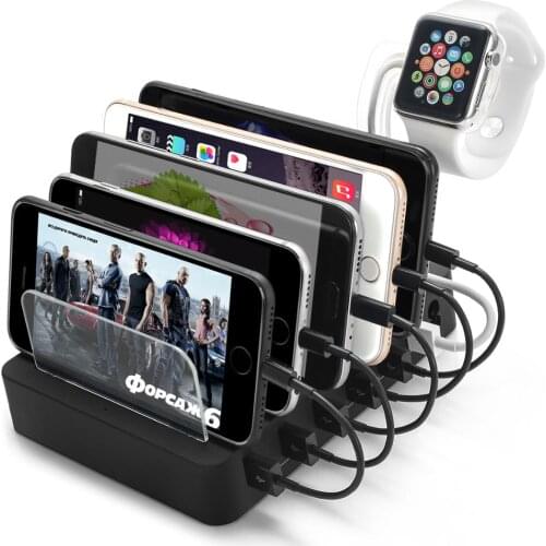 6Ports USB Charging Station 50W Tablet Phone Charger Stand Charger for Mobile phone Ipad pad Tablets