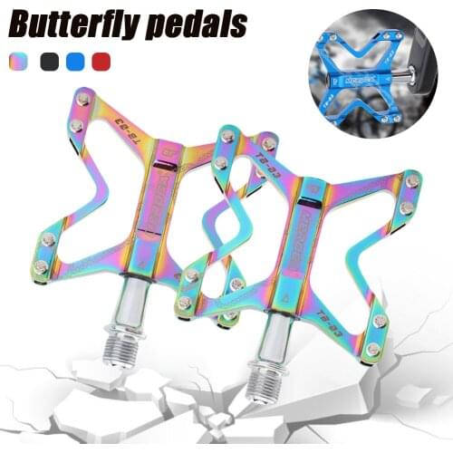 Bike Pedal Bearings Anti-Slip Large Platform Aluminum Alloy Flat Mountain Bike Road Bike Pedals 14mm Spindle Bike Accessories