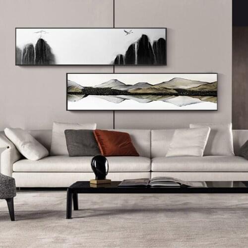 Drunk Beauty Oriental New Chinese Ink Painting Landscape Scenery Decorative Painting Bedroom Bedside Landscape Painting Room