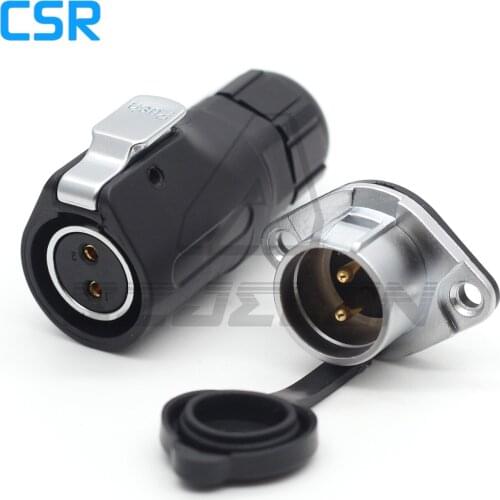 XHP20 , 2 Pin Waterproof connector Flange Panel Mount Connectors IP65 plug and socket