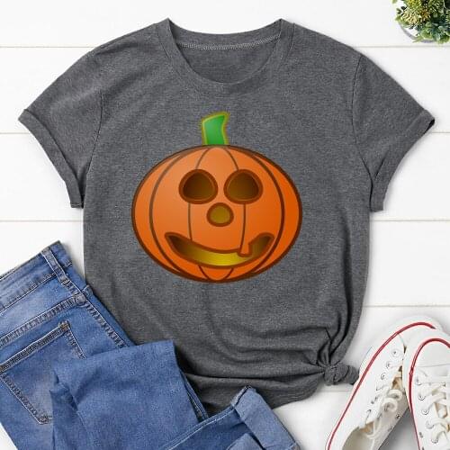 Halloween pumpkin Summer New 90 ’sShort Sleeve Print Clothing Womens T-Shirt Harajuku Graphic Clothing Womens Top TX9348