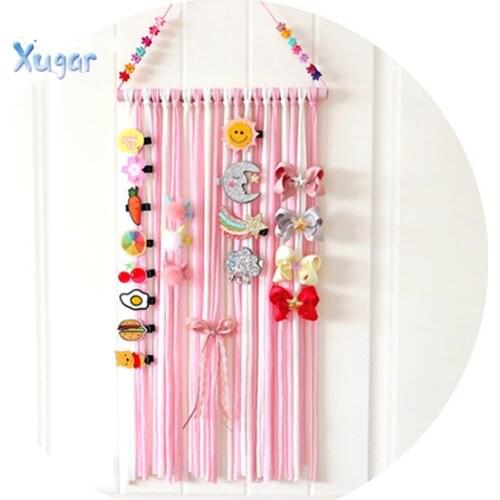 Xugar 1Pcs Girls' Hair Bows Storage Belt Barrette Hairband Organizer Mixed Colour For Hairclips Hair Holder DIY Hair Accessories