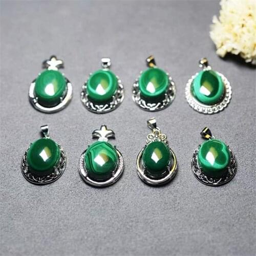1pcs Beautiful natural malachite lady pendant wholesale necklace natural gem birthday gift