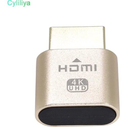 10pcs HDMI Virtual Display Adapter HDMI DDC EDID HDMI Dummy Plug Headless Ghost Display Emulator Lock plate 4K VGA DVI