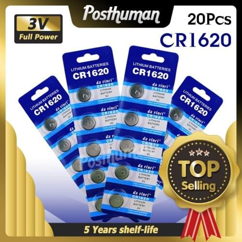 20Pcs CR1620 Button Cell Battery For Watch Car Remote Key cr 1620 ECR1620 GPCR1620 3v Lithium Battery