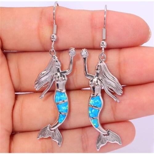2021 Fashion Mermaid Earrings Charms Bridal Wedding Birthday Gift For Women Earrings Ear Decoration Jewelry