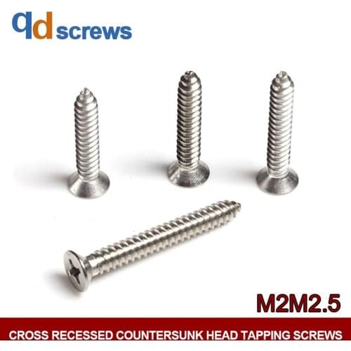 304 M2Cross recessed pan head tapping screws self-tapping Phillip round screw GB845 DIN7981 ISO 7049