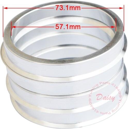 4pcs/lot) ID 57.1mm OD 73.1mm Aluminum Variable Circle Car Wheel Hub Spigot Rings (57.1-73.1)