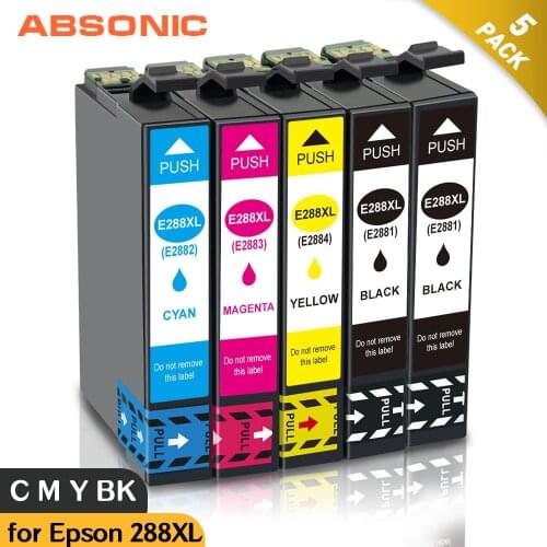 5PK 288XL Ink Cartridge Replacement for 288 XL 288XL for Epson Expression Home XP-440 XP-330 XP-340 XP-430 XP-434 XP-446 Printer