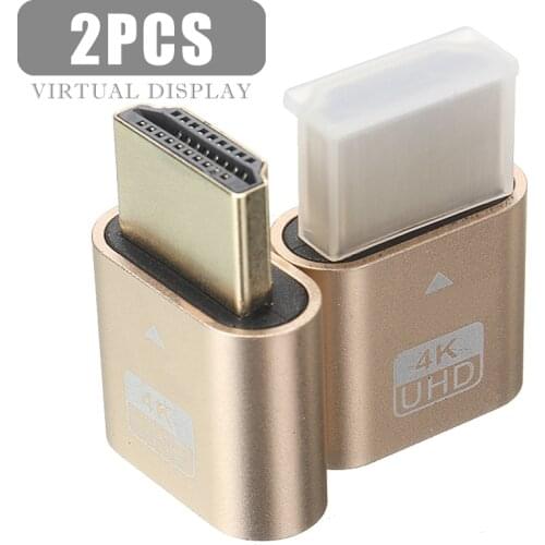 Pohiks 2pcs High Quality HDMI-compatible Dummy Plug 4K1920x1080P Display Emulator Adapter For PC Laptop Computer