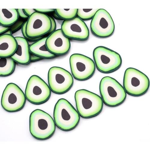 18x22mm 30Pcs/Lot Green Fruit Shape Clay Spacer Beads Polymer Clay Bead For Jewelry Making DIY Bracelet Accessories Without Hole