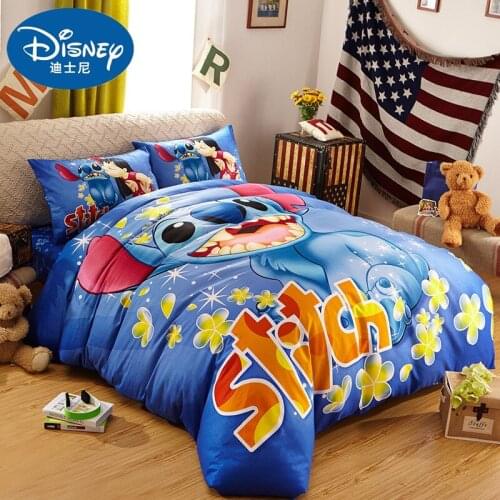 Home Textile Disney Blue Starbaby Pattern Bedding Set Childrens Bedroom Decoration Comfortable Duvet Bed Cover Pillowcase