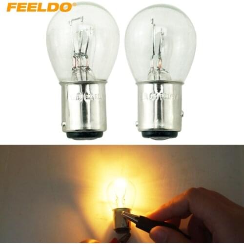 FEELDO 10Pcs 24V BAY15D 1157 P21/5W S25 Car Clear Glass Lamp Brake Tail Bulb Truck Bus Indicator Halogen Lamp #FD-1227