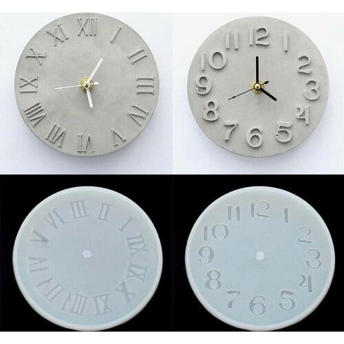 DIY Cement Concrete Silicone Mold DIY Craft Clock Making Clay Plaster Clay Cement Clock Mould Tool For Home Supplies