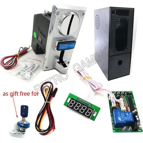 Arcade Parts Kit 616 Multi Coin Acceptor JY 15B Timer Board Time Control Metal Empty Cash Box for Massage Chair Retro Gaming