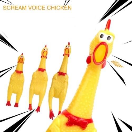 Hot Sell Screaming Chicken Kids Pets Dog Toys Squeeze Squeaky Sound Funny Toy Safety Rubber For Dogs Molar Chew Toys