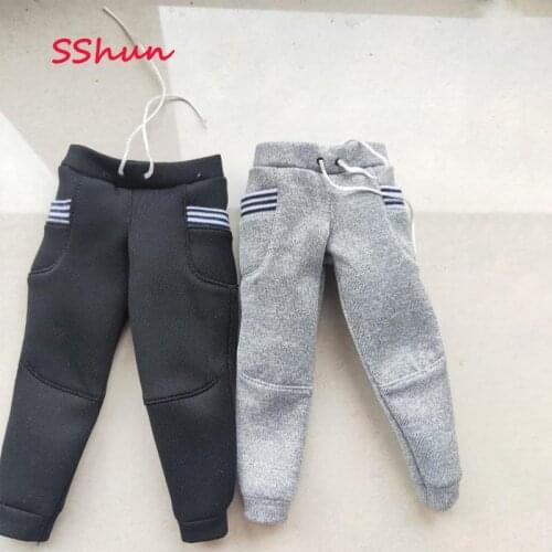1/6 Scale Soldier Pants Trend Doll Male Guard Pants Black Grey Sports Pants Model For 12" Action Figure Body DIY