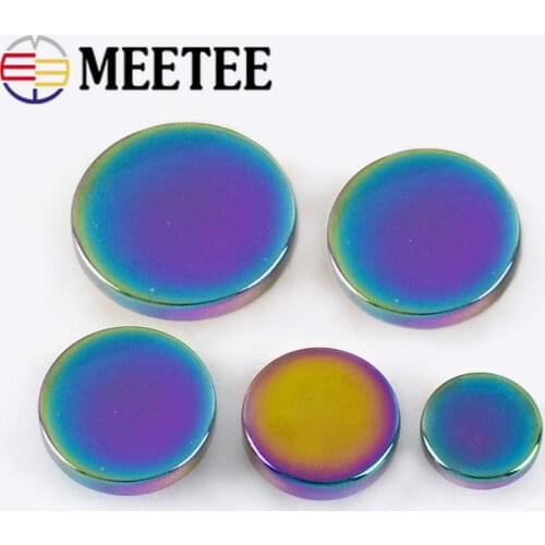 Meetee 50set 10-20mm Metal Colorful Snaps Button 633/831 Bottom Buckles for Clothing Snap Fastener Press Stud Buckle DIY Sew Fit