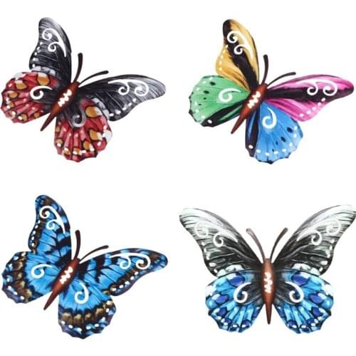 Metal Butterfly Wall Art Decor Butterfly Hanging Wall Decor Colorful Garden Wall Sculptures for Bedroom Living Room Office Y1QB
