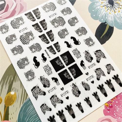 MG191118-06 Flower angel leopard letter 3D Back glue Nail decal Nail sticker Nail decoration Nail art Nail tool Nail ornament