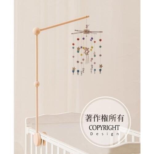Baby Assembly Rattles Bracket Set Infant Crib Mobile Bed Bell Bracket Protection Newborn Baby Toys Wooden Bed Bell Accessories