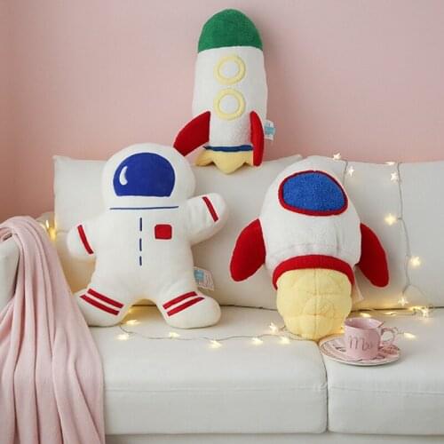 Cartoon Space Series Astronaut Spaceship Rocket Plush Toy Soft Pillow Cushion Creative stuffed Doll Kids Children Birthday Gift