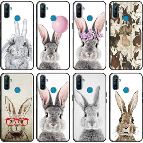 Cute Bunny Rabbit Soft For OnePlus 8T 7T Nord 7 8 Pro Case For OPPO Realme GT 6 7 X2 X7 Pro XT C15 C11 C3 Cover