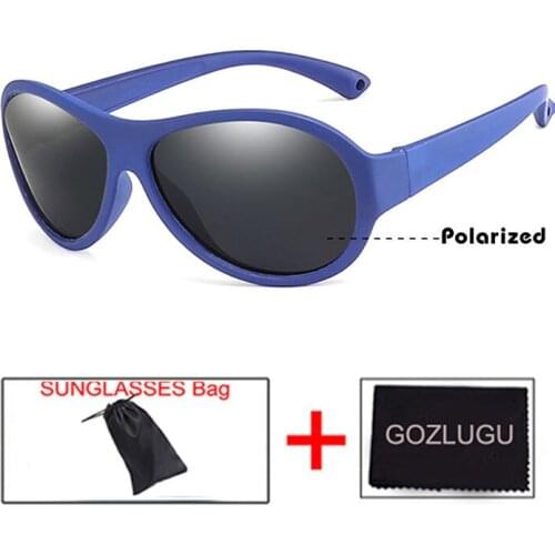 GOZLUGU 2021 The New Children Square Polarized Sunglasses Kids Silicone Safe Sun Glasses Girls Boys UV400 Coating Mirror
