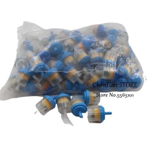 New 100pcs/lot Inline Plastic Motorcycle Gas Fuel Filter Moped Scooter Go Kart Dirt Bike ATV 50cc 90cc 110cc 150cc 250cc
