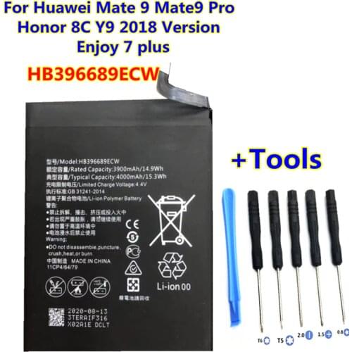 New HB396689ECW 4000mAh Battery for Huawei Mate 9/9 Pro Y7 Prime Y7 2017 Honor 8C Y9 2018 2019 Version Enjoy 7 plus Smart phone