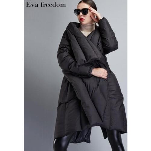 Wholesale High-quality 90% real duck down plus size long thicker down jacket genuine female cold winter coat big yards wj2590