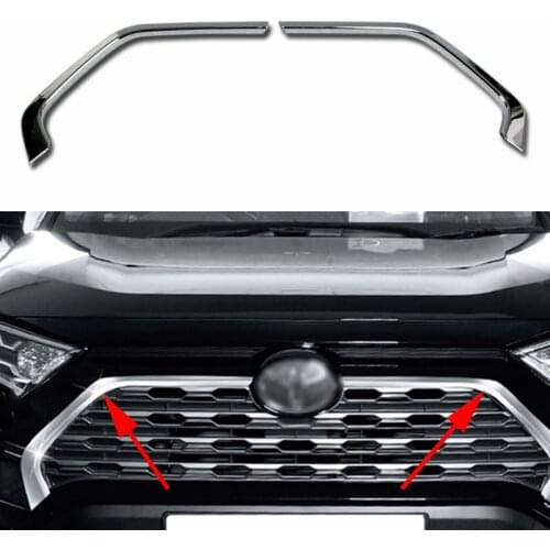 Fit For 2019 2020 Toyota RAV4 Chrome Head Grille Bumper Guard Protector Cover Trim Front Grill Trim Accessories