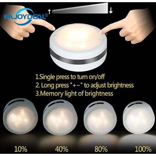 LED Under Cabinet Lighting Wireless Color temp 4000K led Puck Light W/Remote Control Dimmable Under Cabinet Closet Lamp