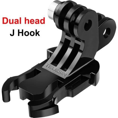 Telesin Dual head J mount adapter Backpack J-shape mount for Gopro hero 7/6/5 Black Siliver DJI OSMO ACTION SJCAM Camera
