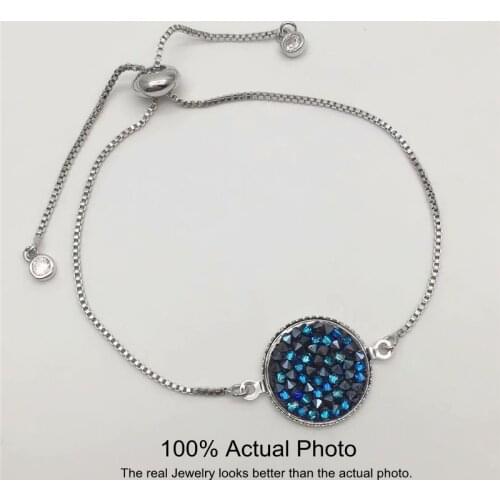 Ms Betti Spring BLUE Round Charm Bracelet Adjustable Crystals From Austria 2021 Fashion Women Design Mothers Day Party Gifts