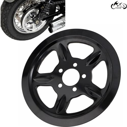 Motor Outer Rear Drive-Belt Pulley Insert Black Cover For Harley Sportster 883 1200 48 72 Iron 883 XL883N Low XL883L XL1200C