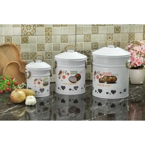 Yildiray Metal 3'lü Potato, onion Garlic Set