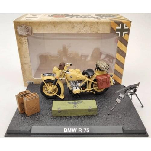 1:24 For B~W R75 Motorcycle World War II 1939-1945 Diecast Models Collection Auto Toys Gift Yellow