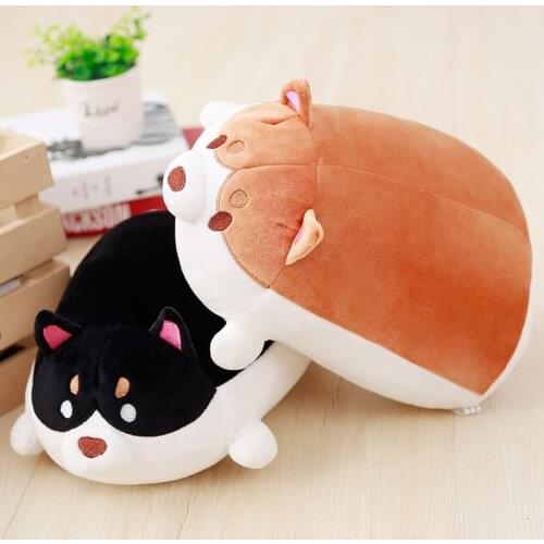 1pc 35cm Cute Animal Soft Pillow Kneeling Shiba Inu Plush Toys Stuffed Doll Birthday Presents For Children Kids Bedroom