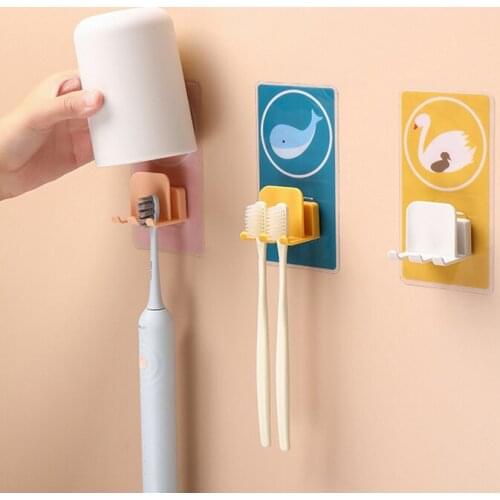 1pcs Toothbrush Rack Hole Free Mouthwash Cup Toothbrush Cup Wall Hanging Toilet Wall Hanging Storage Rack Cylinder Set