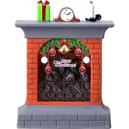 1pc Christmas luminous electronic candle, pumpkin lamp, wood fire small fireplace, decorative flame lamp ornaments Random style