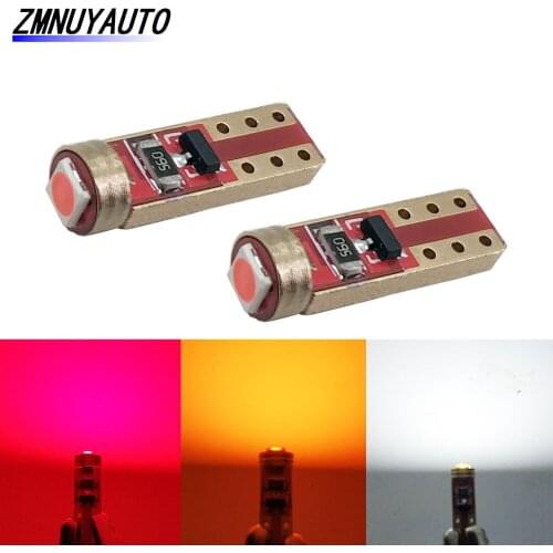 2PCS T5 LED W3W 1SMD 3030 Car Interior Instrument Light Indicator Dashboard Wedge Bulb Auto Lamp No Polarity White Red Yellow 12