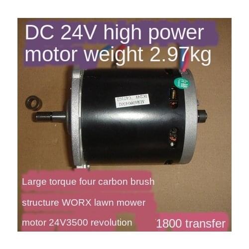 500W 12-24V High Power Four Carbon Brush DC Motor, High Torque, Power Spindle Motor, Propeller, Lawn Mower
