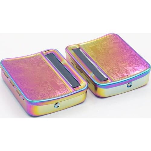 70mm Color Roller Tobacco Box Metal Tobacco Container Storage Holder Box Automatic Cigarette Smoking Rolling Machine