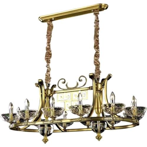 American country copper chandelier round living room dining room study villa luxury crystal chandelier