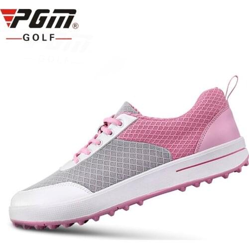 Authentic PGM Golf Shoes Women Ultra-Light Breathable Mesh Women Sports Shoes Non-Slip Girls Golf Shoes B2855