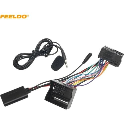 FEELDO Car Bluetooth Module AUX-in Audio MP3 Music Adapter 16Pin Stereo Wire Harness For Volkswagen Passat Touareg Skoda